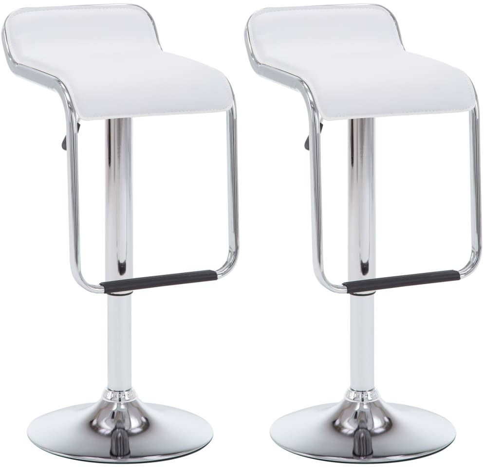 VidaXL Tabouret de bar pivotant similicuir blanc (2 pièces)