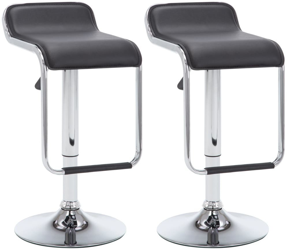 VidaXL Tabouret de bar pivotant similicuir noir (2 pièces)