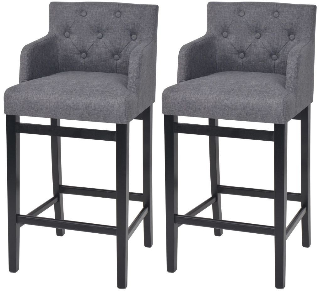 VidaXL Tabouret de bar en tissu gris foncé (2 pièces)