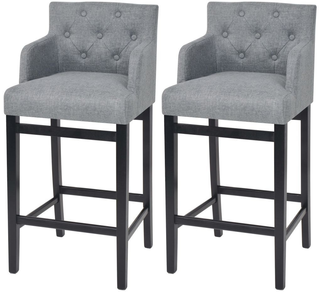 VidaXL Tabouret de bar en tissu gris clair (2 pièces)