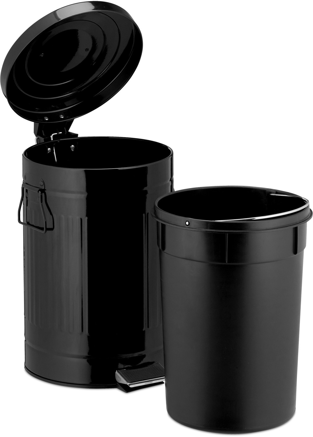 Relaxdays Retro Pedal Bin 12 L black