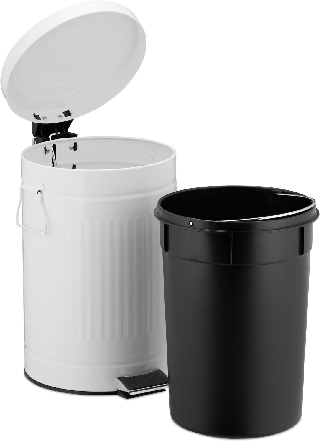 Relaxdays Retro Pedal Bin 12 L white