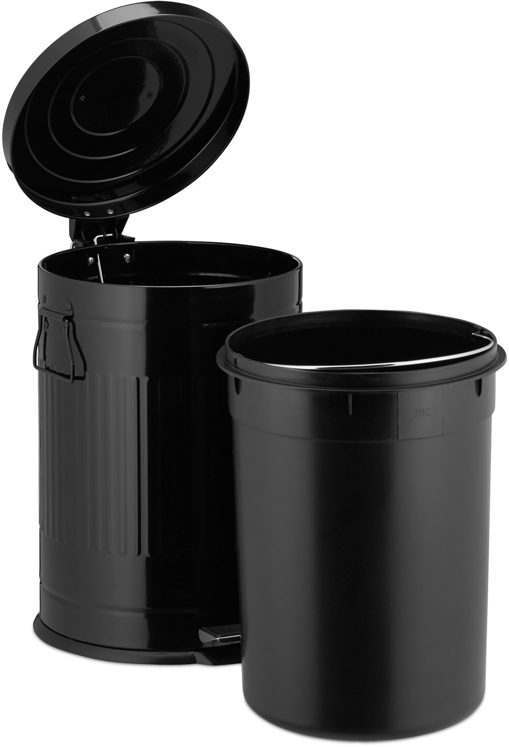 Relaxdays Retro Pedal Bin 20 L black