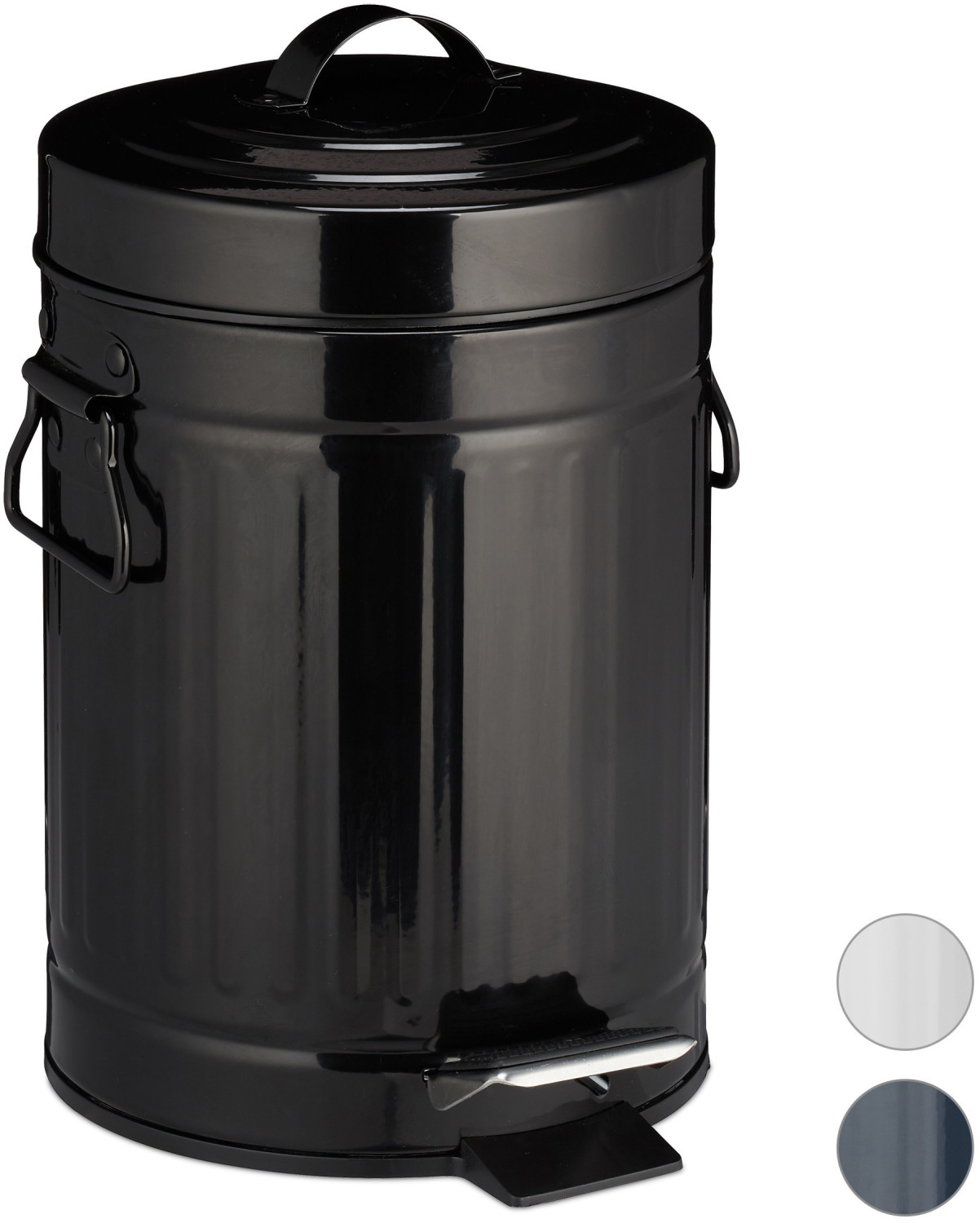 Relaxdays Retro Pedal Bin 3 L black