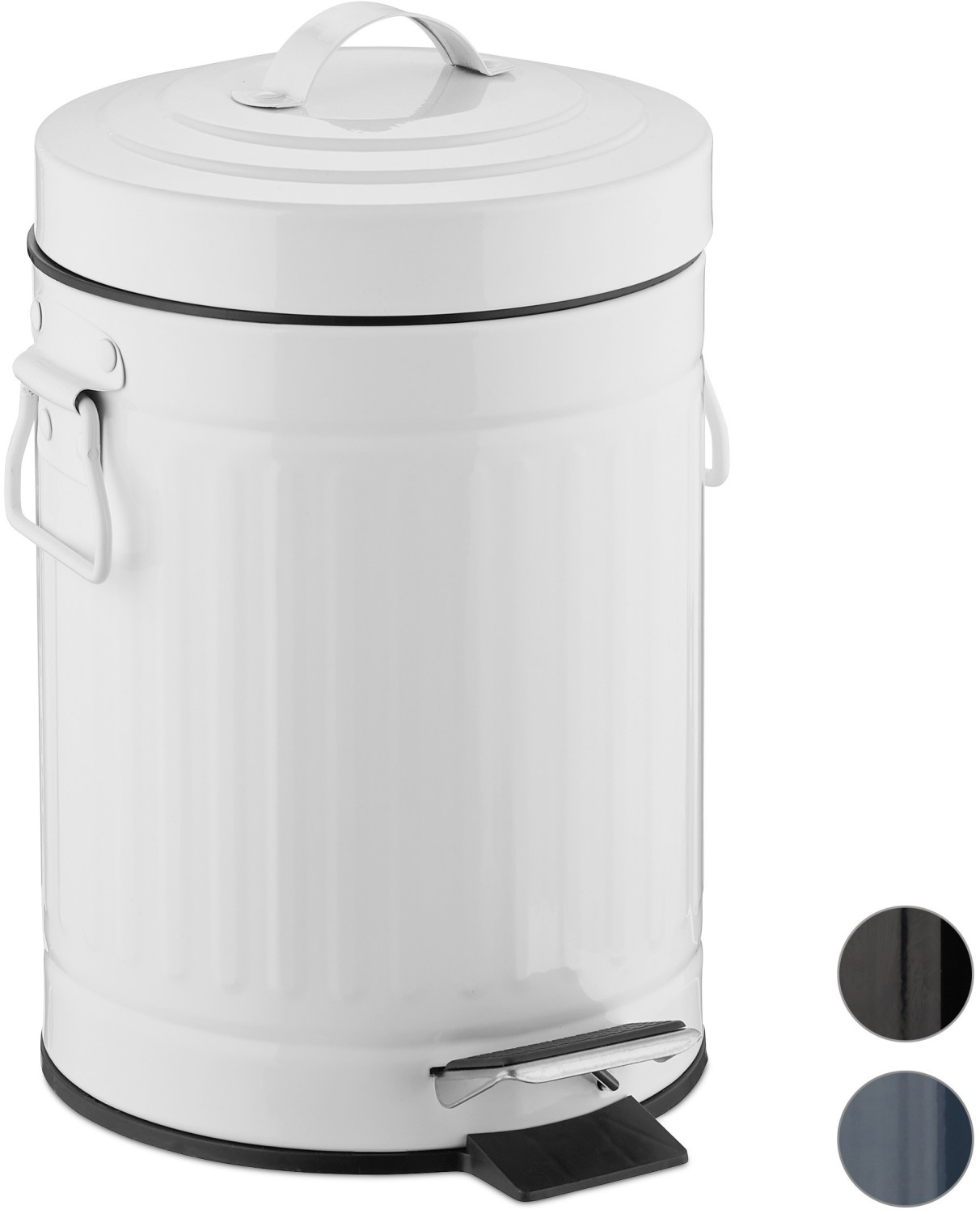 Relaxdays Retro Pedal Bin 3 L white