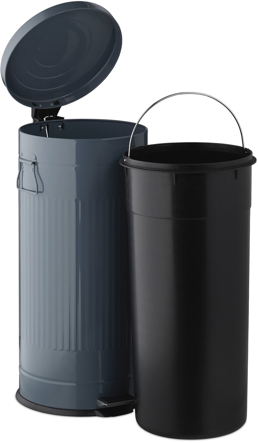 Relaxdays Retro Pedal Bin 30 L grey