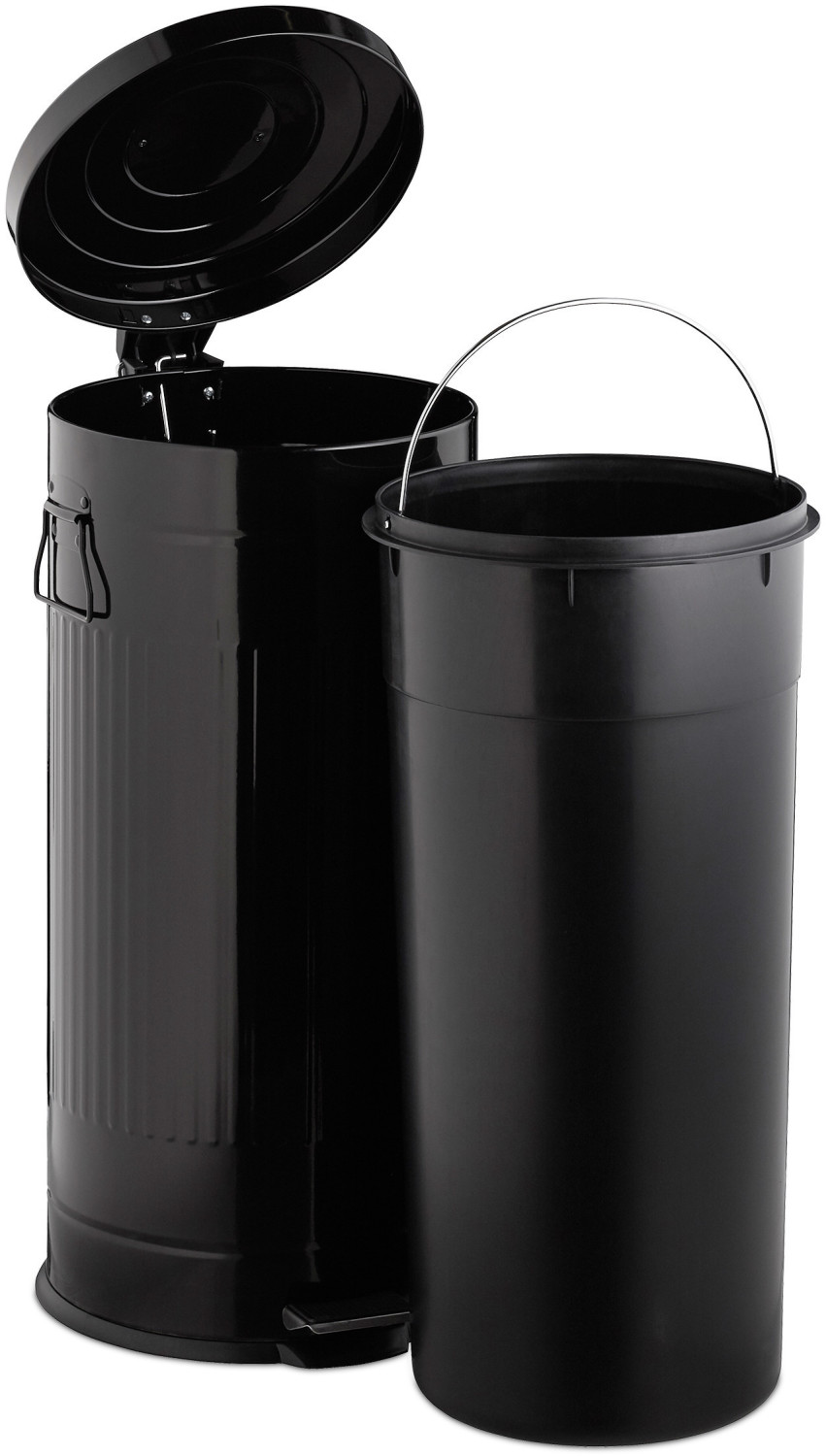 Relaxdays Retro Pedal Bin 30 L black