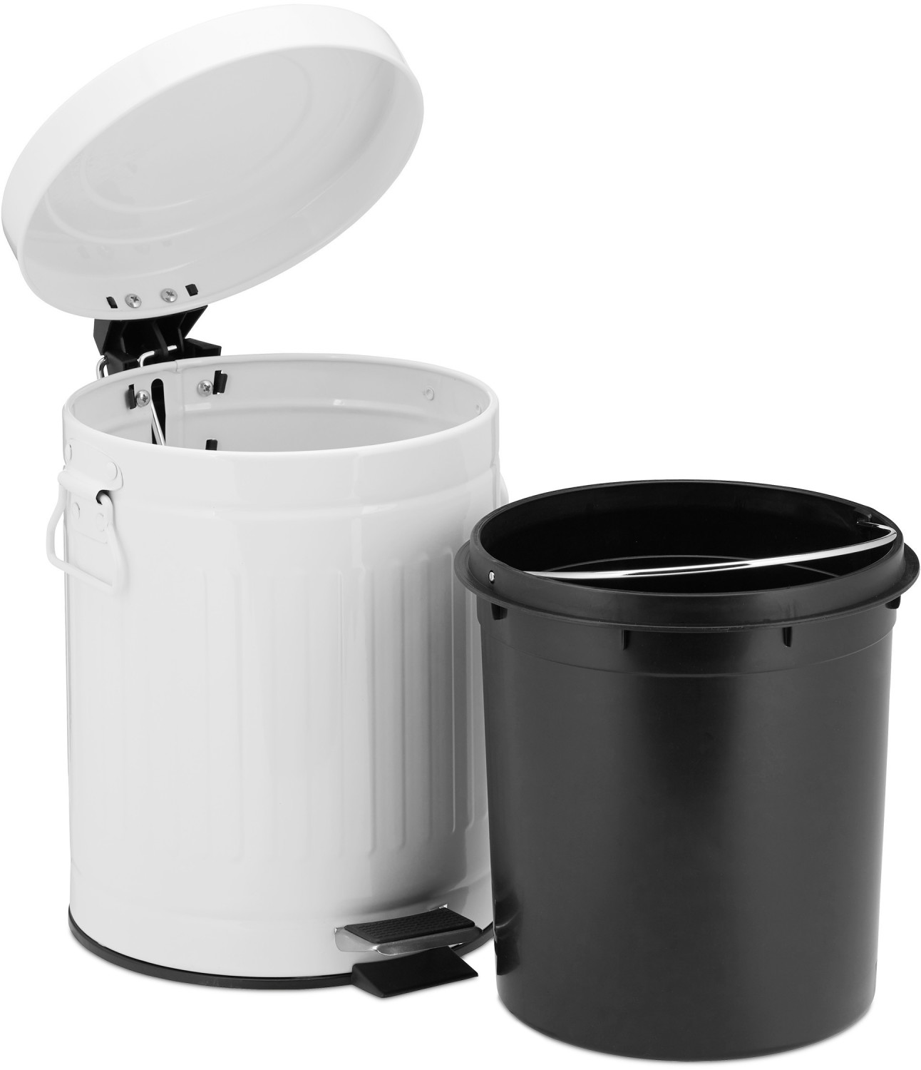 Relaxdays Retro Pedal Bin 5 L white