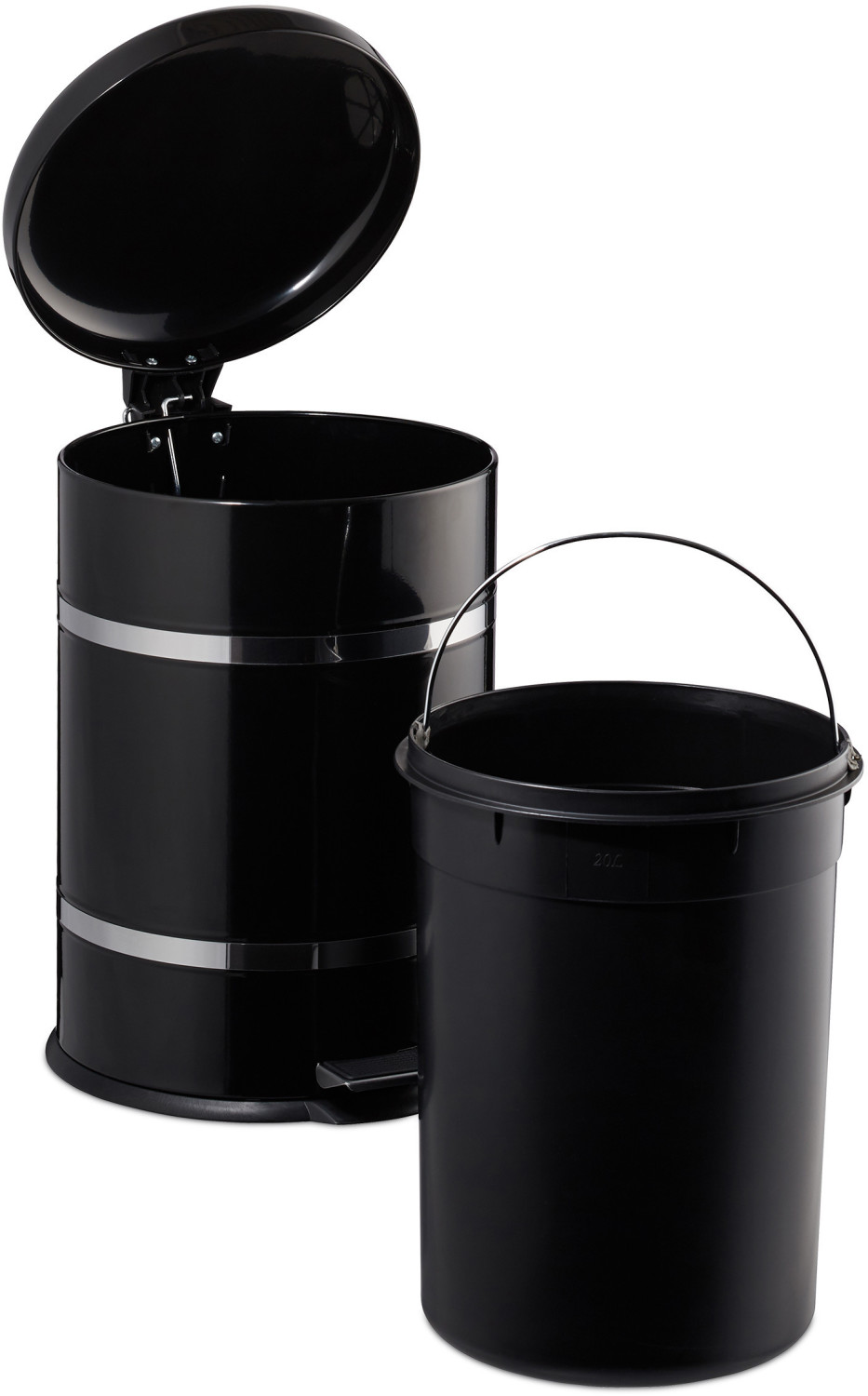 Relaxdays Solorio Pedal Bin 20 L black