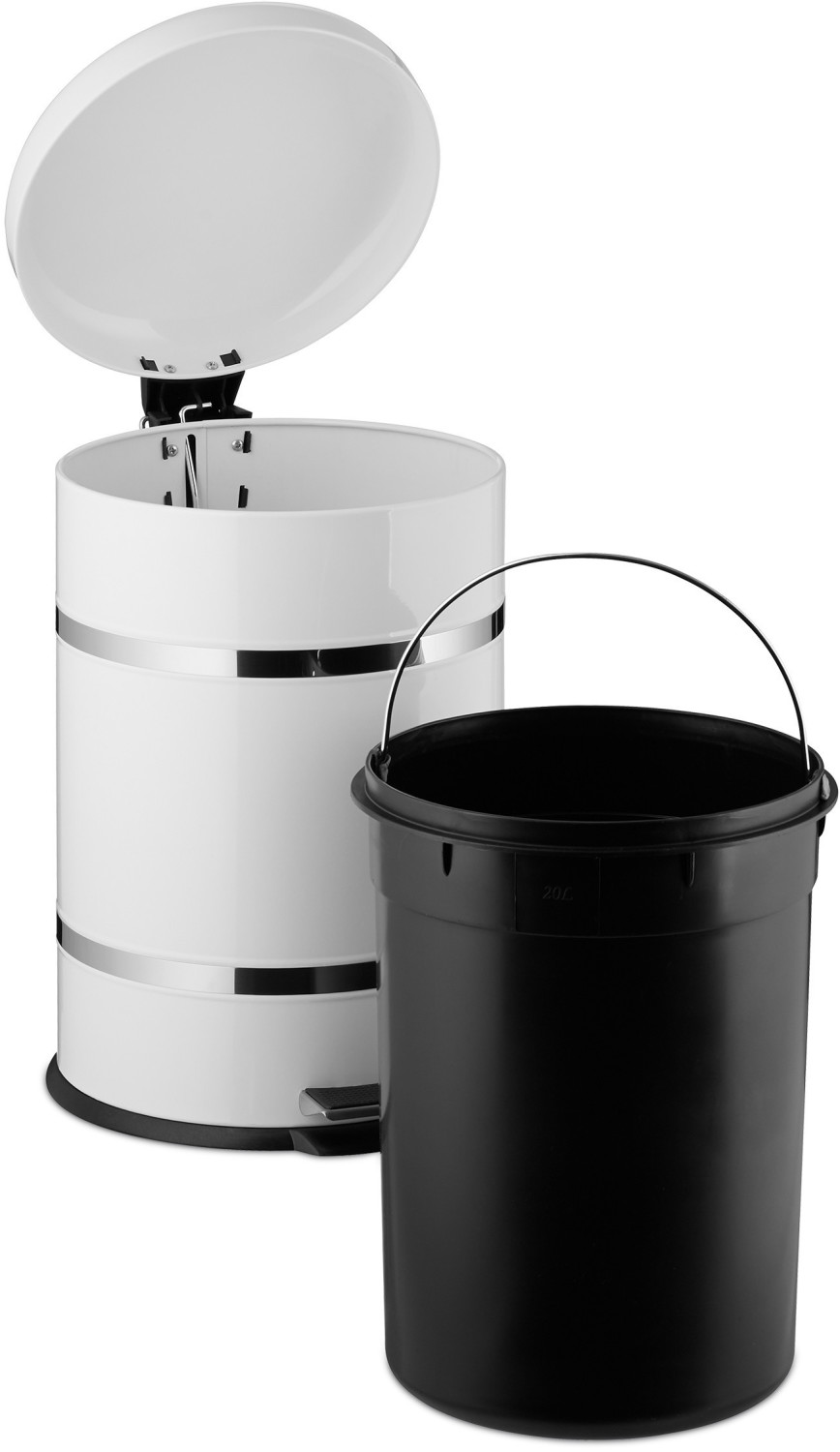 Relaxdays Solorio Pedal Bin 20 L white