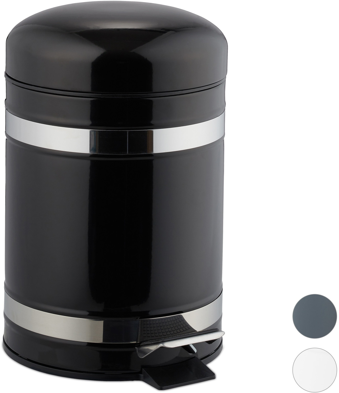 Relaxdays Solorio Pedal Bin 3 L black