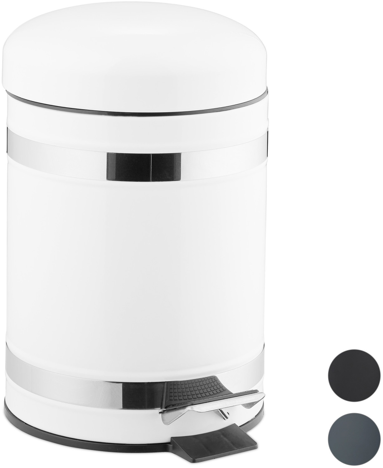 Relaxdays Solorio Pedal Bin 3 L white