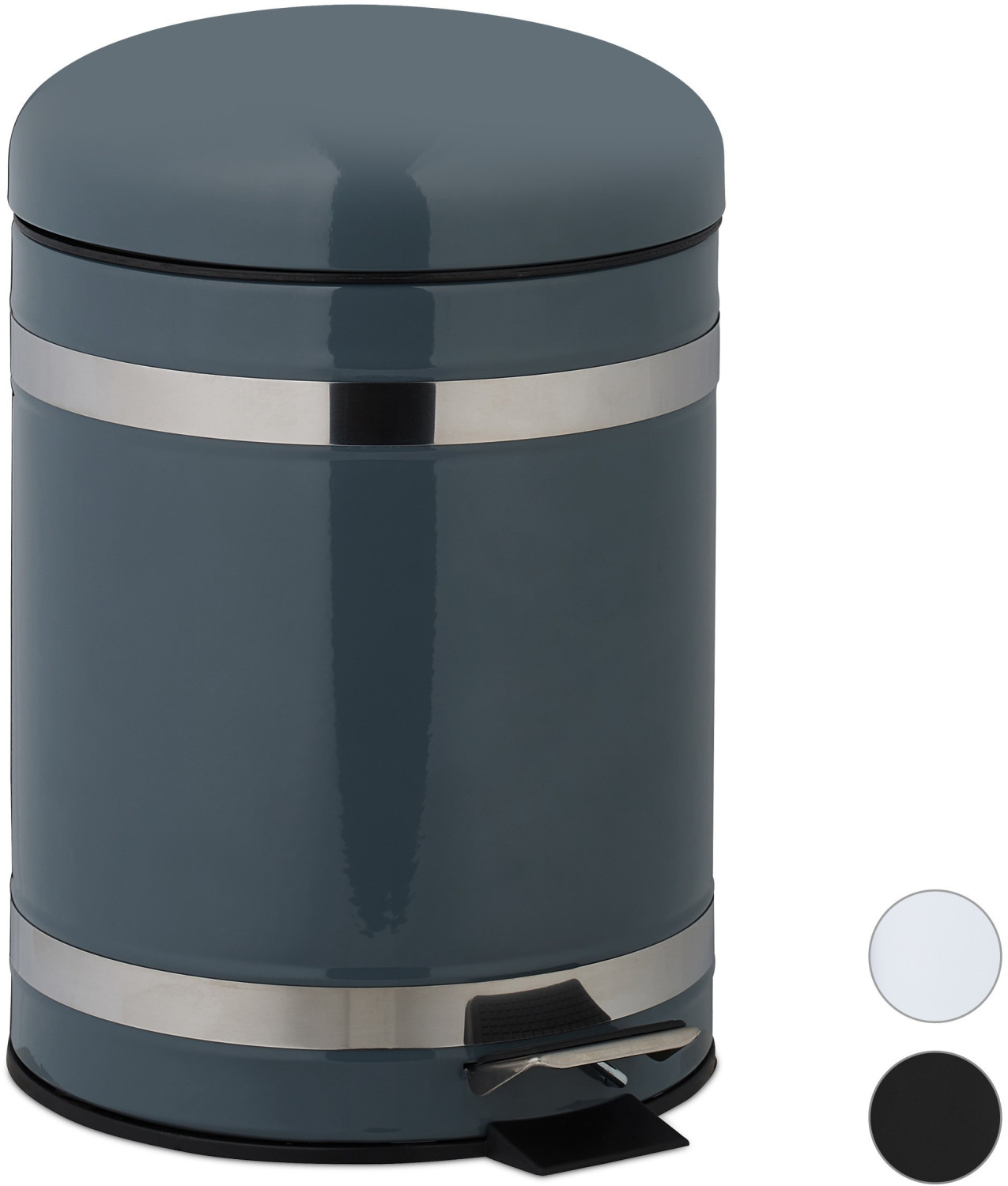 Relaxdays Solorio Pedal Bin 5 L grey