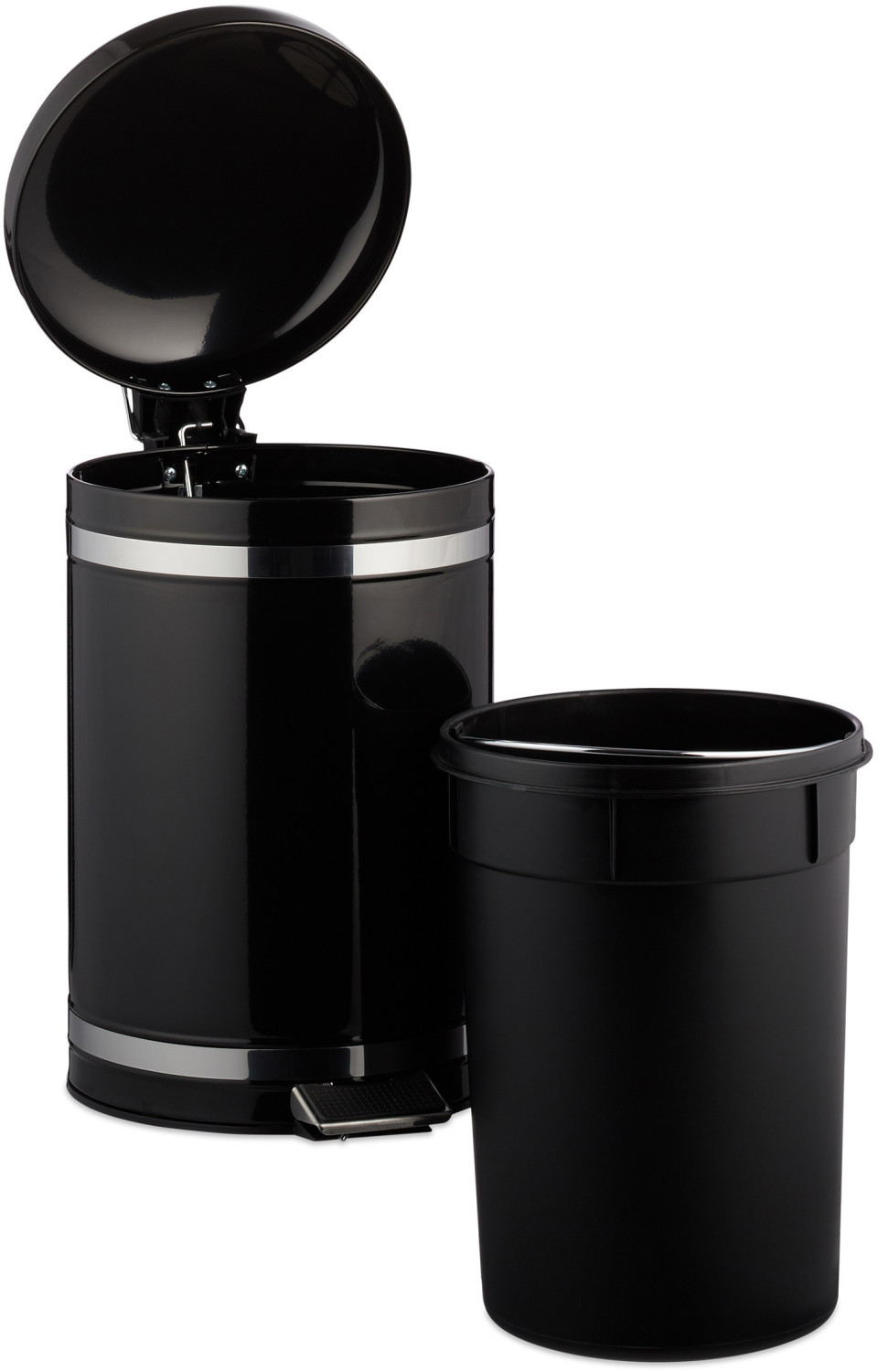Relaxdays Pedal Bin 12 L smooth black