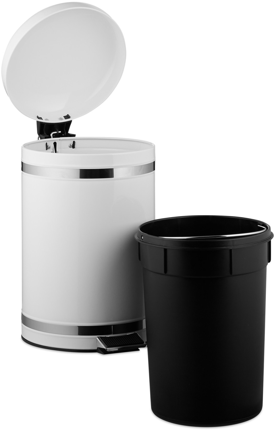 Relaxdays Pedal Bin 12 L smooth white