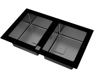 Fregadero Teka DIAMOND RS151C1E86, Cristal negro, 1 seno, mueble de 50 cm