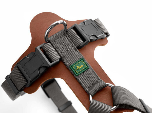 HUNTER Harnais pour chien M-L Cognac/Grey HUNTER Harnais pour chien M-L Cognac/Grey