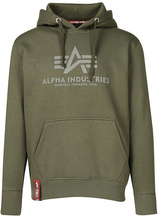 Alpha Industries Basic Reflective Print Hoodie dark olive  (178312RP-142)