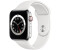 Apple Watch Series 6 LTE Silber Edelstahl 44mm Sportarmbandand Weiß