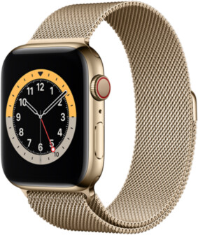 Apple Watch Series 6 Cellular 44mm acciaio inossidabile oro con Loop milanese oro