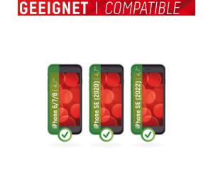DISPLEX REAL GLASS Vetro Temperato Per IPhone SE 2ª Gen / 8 / 7 / 6 – Protezione Impatti 10H, Bordi Rinforzati, Easy-On