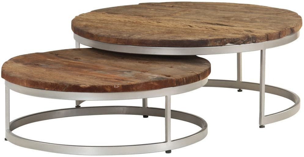 VidaXL Ensemble de tables basses gigognes en bois de récupération