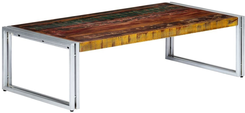 VidaXL Table basse bois de récupération et pieds en fer 120 x 60 x 35 cm