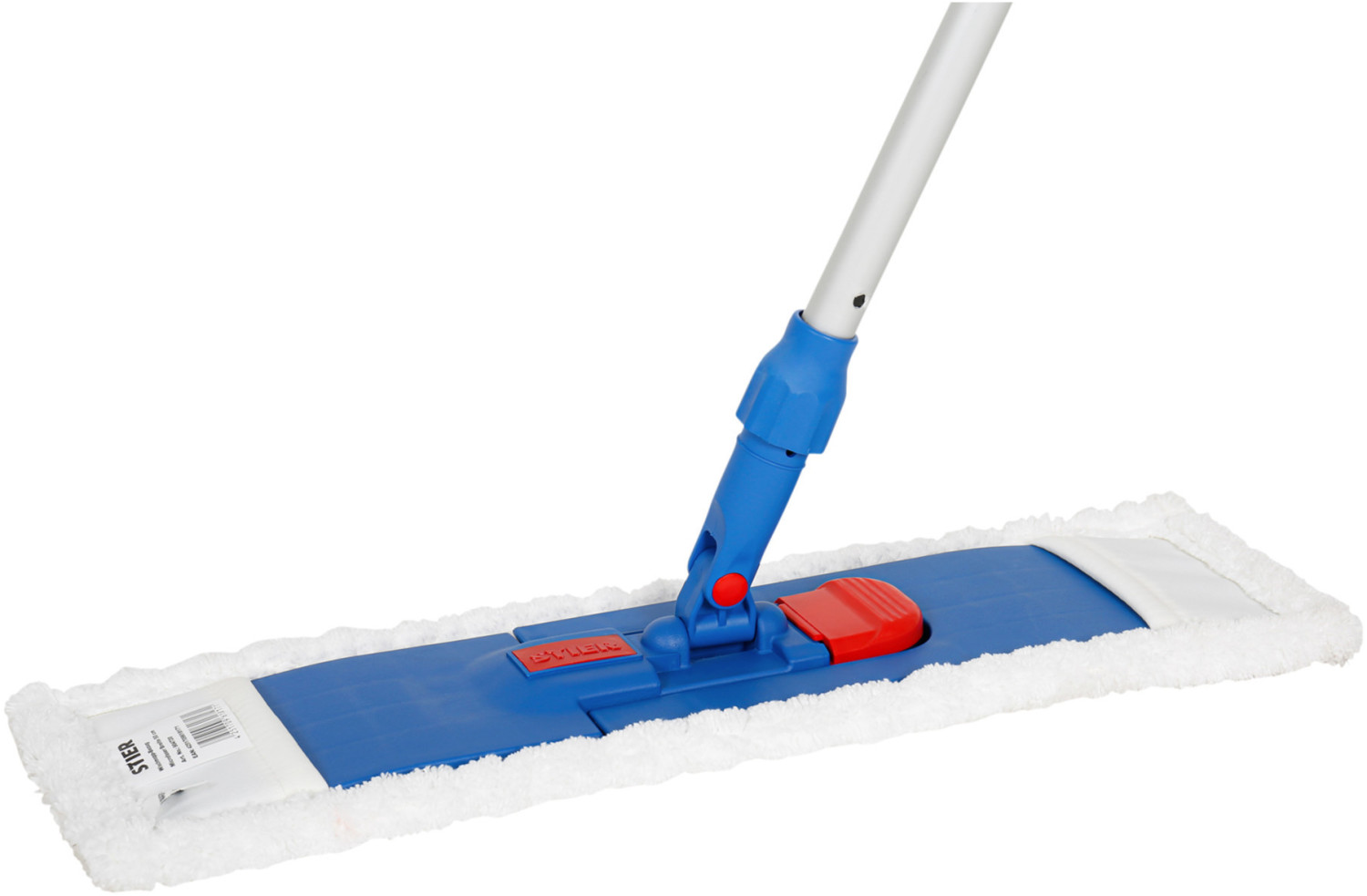 STIER Mop set, incl. 1x mop cover, 140cm aluminum handle and folding holder, 50cm width, floor wiper, for all types of floors, ideal for floorboards, tiles and laminate
