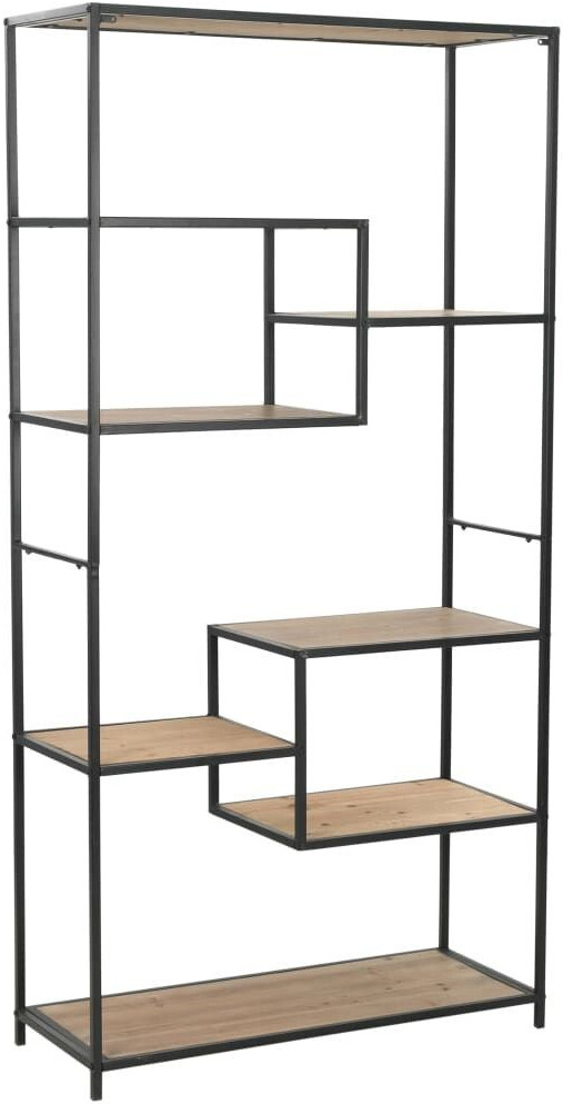 VidaXL Bibliothèque déstructurée en bois de sapin et acier 180 x 90,5 x 35 cm
