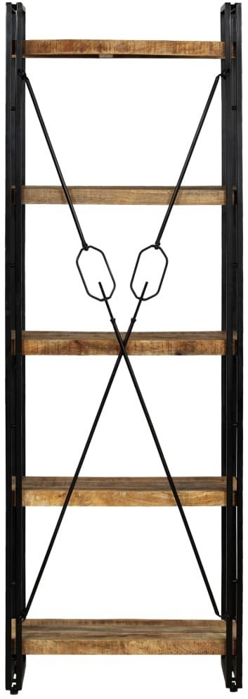 VidaXL Bibliothèque en bois de manguier et acier 180 x 60 x 30 cm