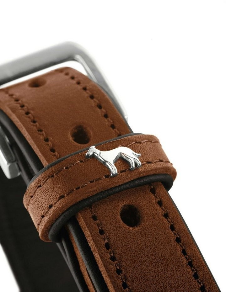 HUNTER Collier pour chien Cognac/Black 50cm 2.8cm HUNTER Collier pour chien Cognac/Black 50cm 2.8cm