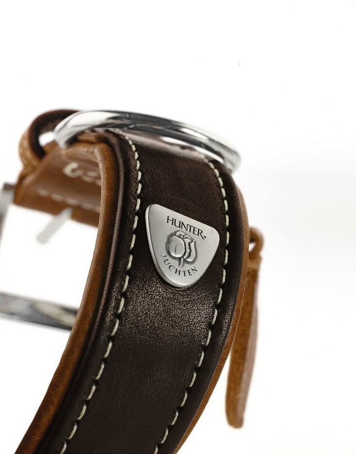 HUNTER Collier pour chien Dark Brown/Cognac 45cm 3.5cm HUNTER Collier pour chien Dark Brown/Cognac 45cm 3.5cm
