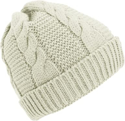 Universal Textiles Women's Cable Knit Fleece Beenie
