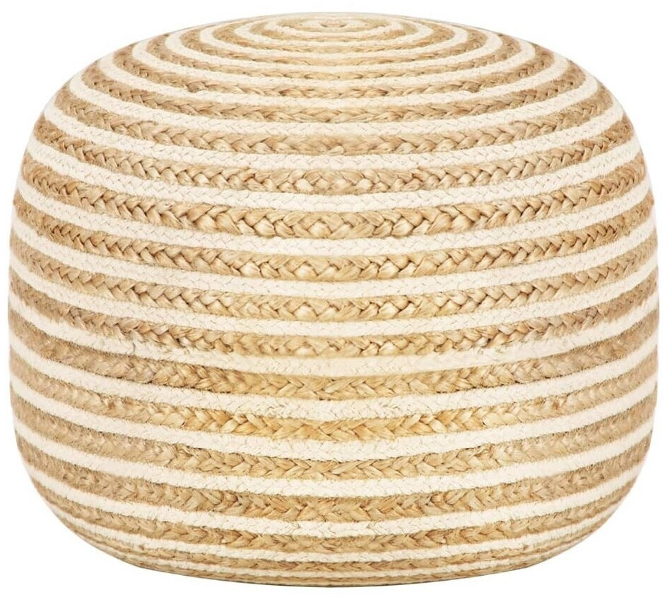 VidaXL Pouf en jute fait à la main 45 x 30 cm beige