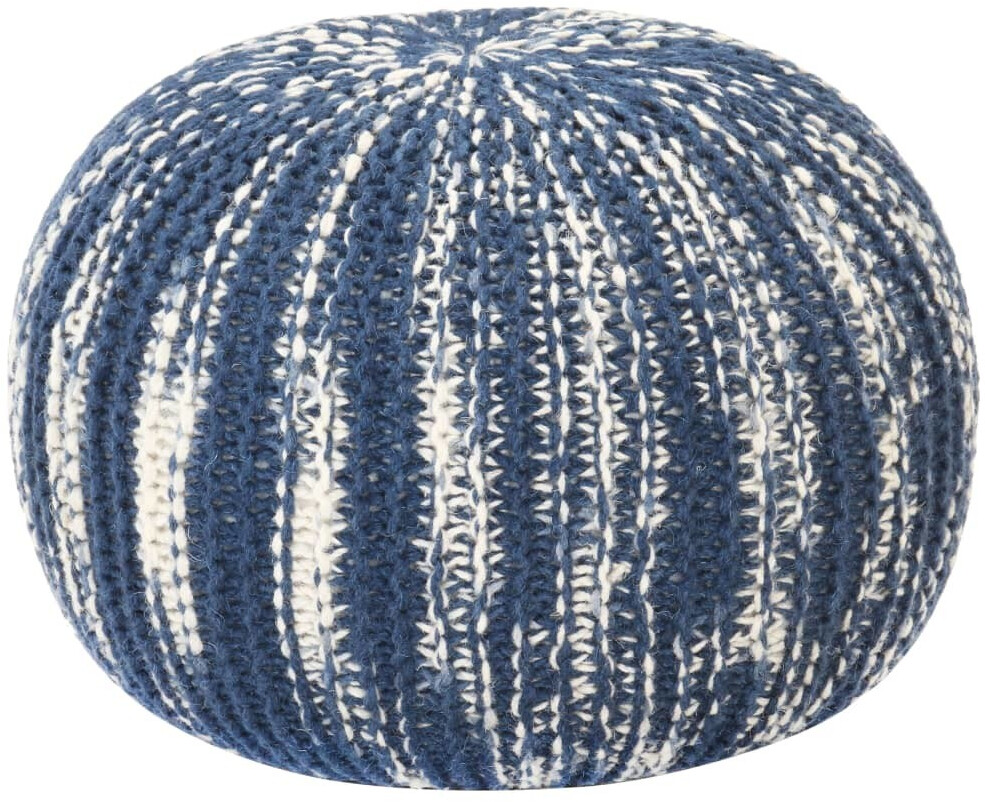 VidaXL Pouf tricoté à la main laine 50 x 35 cm