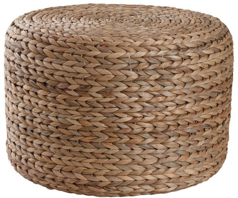 Aubry Gaspard Pouf rond en jacinthe