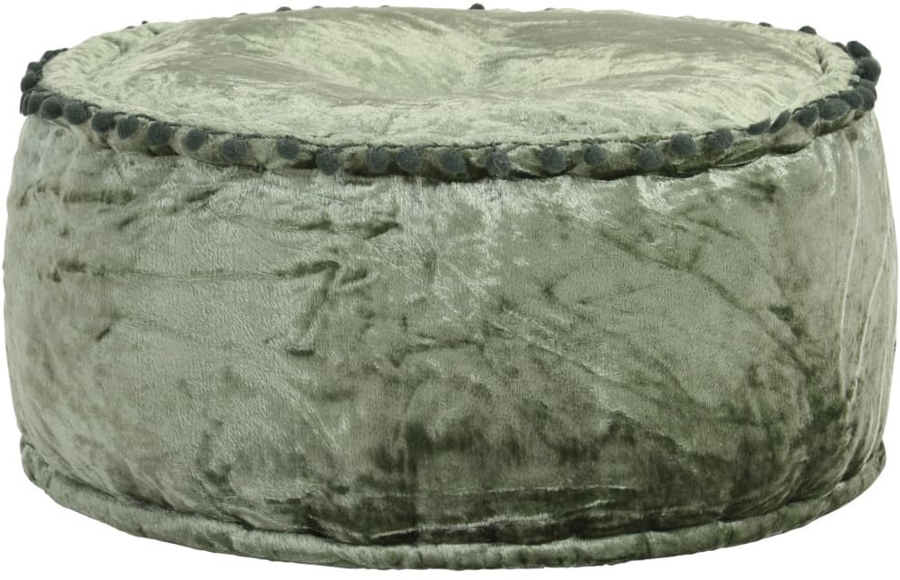VidaXL Pouf rond en velours 40 x 20 cm vert