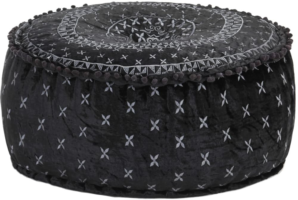 VidaXL Pouf rond avec broderie 60 x 25 cm 287570
