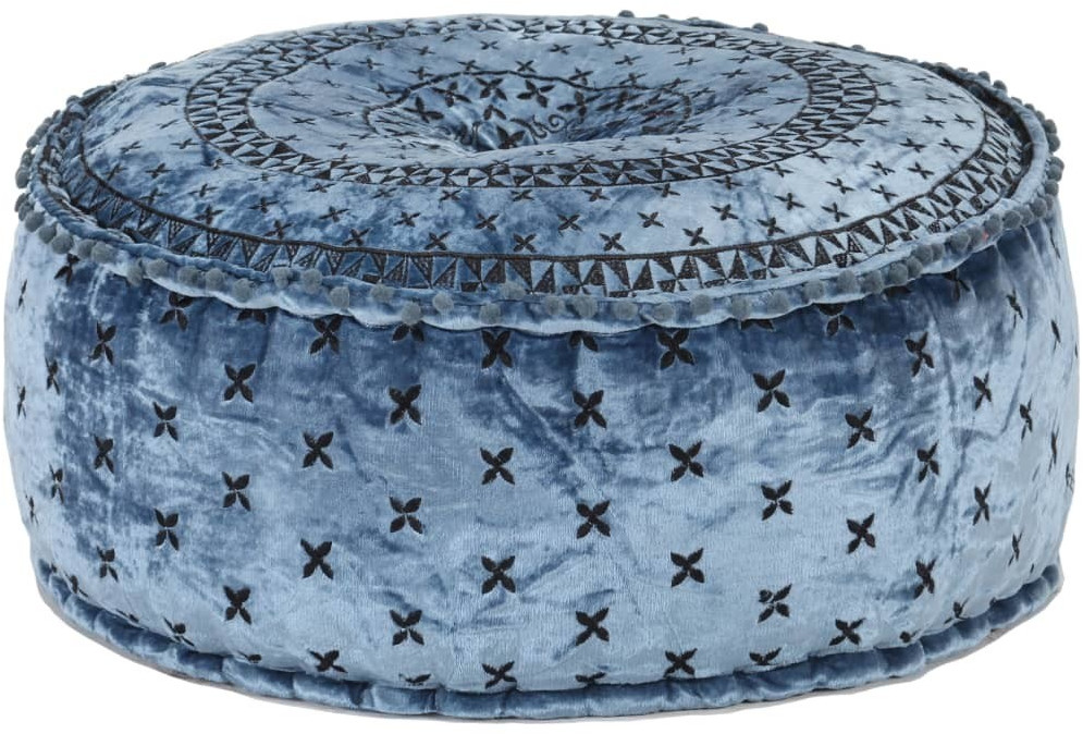 VidaXL Pouf rond avec broderie 60 x 25 cm 287571