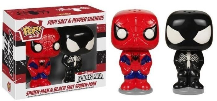 Funko Pop! Salt And Pepper Shahers - Spider-Man And Black Suit Spider-Man