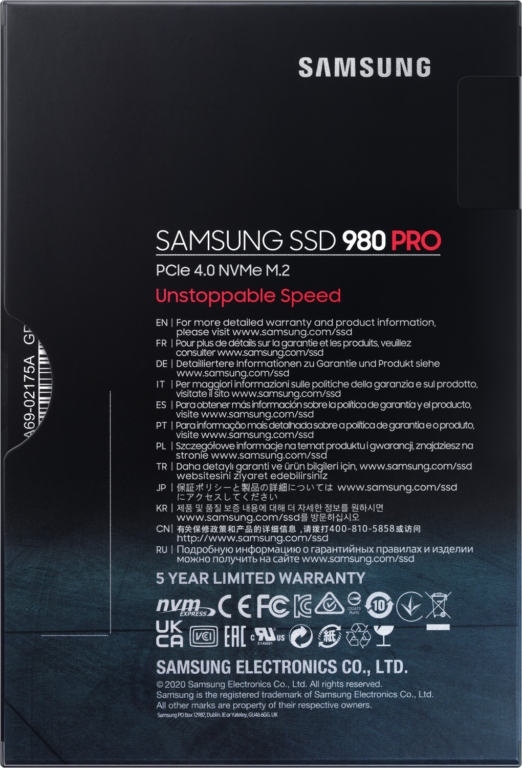 SAMSUNG Disque dur SSD interne 2 TB 980 Pro PCIe 4.0 NVMe M.2 (MZ