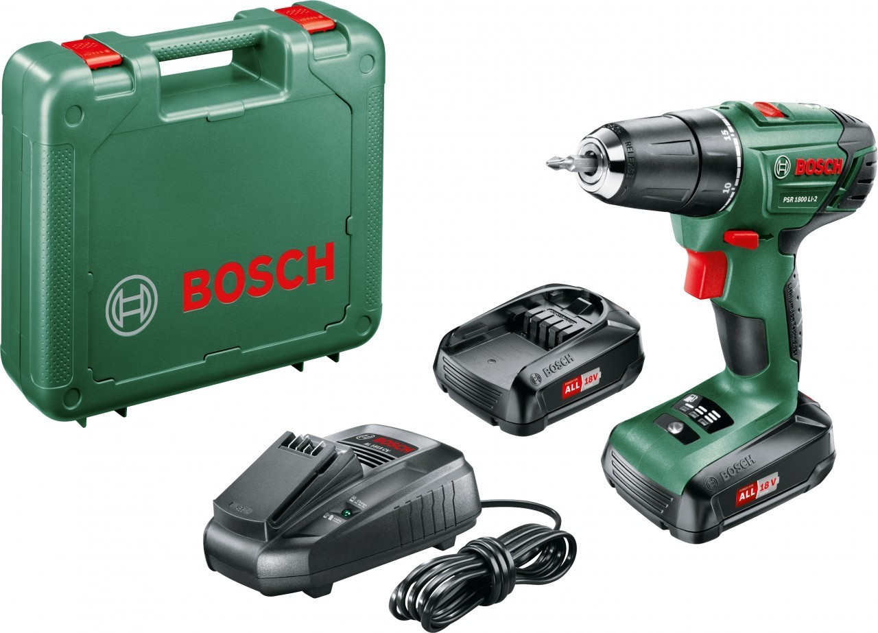 Bosch PSR 1800 LI-2 (2 x 1,5 Ah + Ladegerät im Koffer)