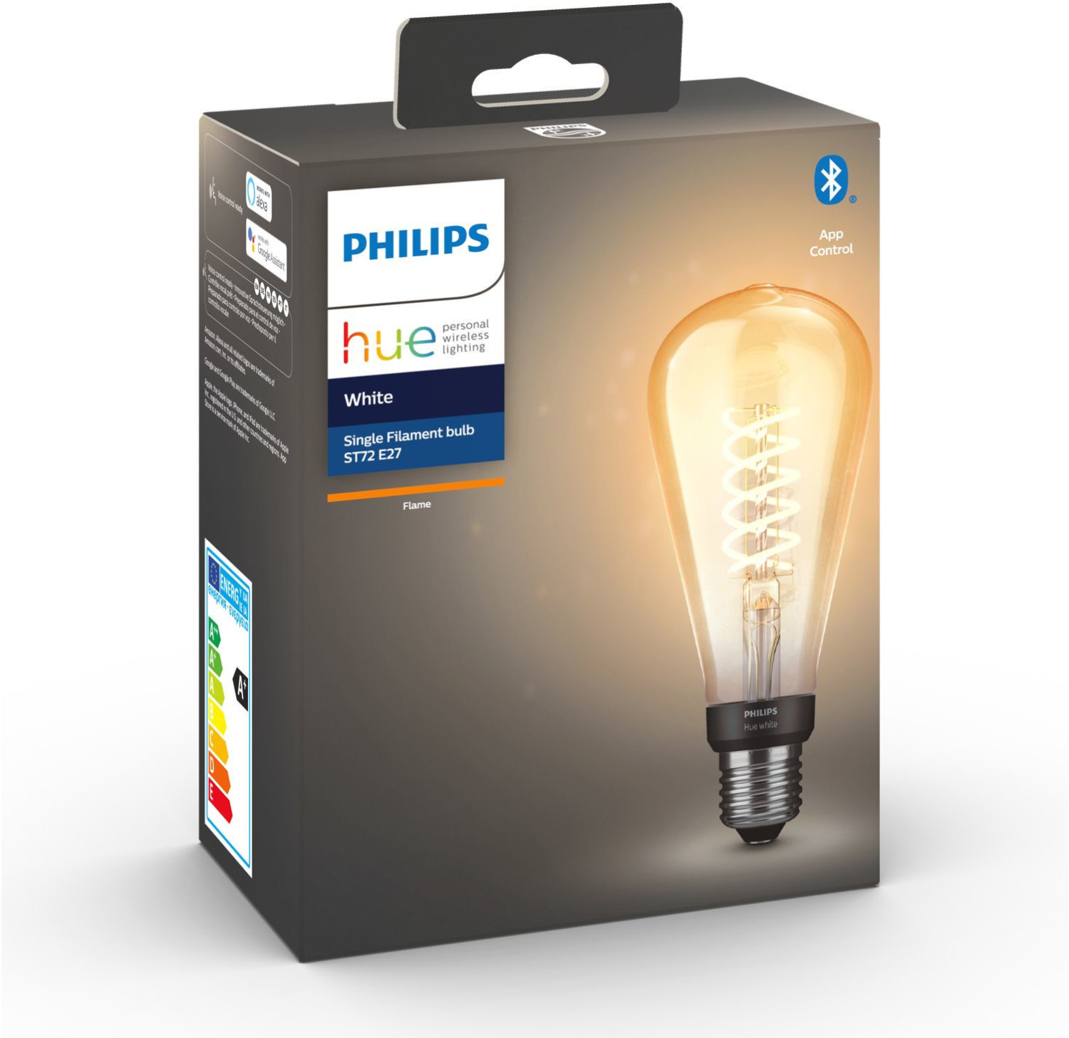 Philips Filament blanc 1-pack ST72 E27 Edison, Lampe à LED 2100K, Dimmable
