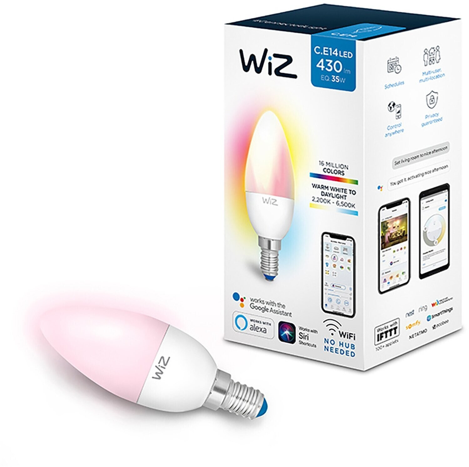 Wiz Smart LED  Wifi RGB & white Candle E14 5,5W