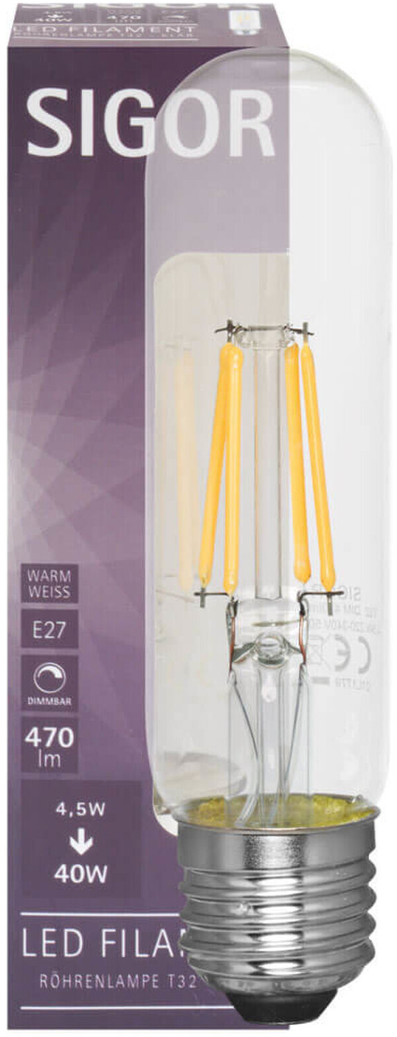 4,5W Röhre T25 Filament klar E14 470lm 2700K dim, Röhrenlampen Filament, Röhrenlampen, Leuchtmittel
