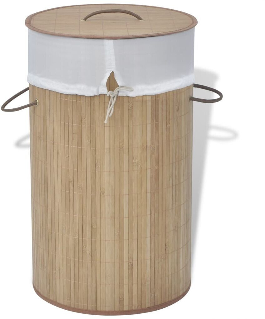 VidaXL Panier à linge rond en bambou naturel