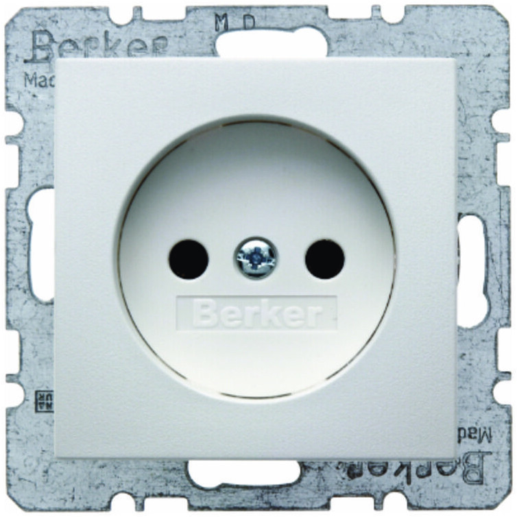 Berker Kombination Schalter/Steckdose ohne Schutzkontakt S1/B3/B7 weiß  glänzend - Günstigesschaltermaterial.de
