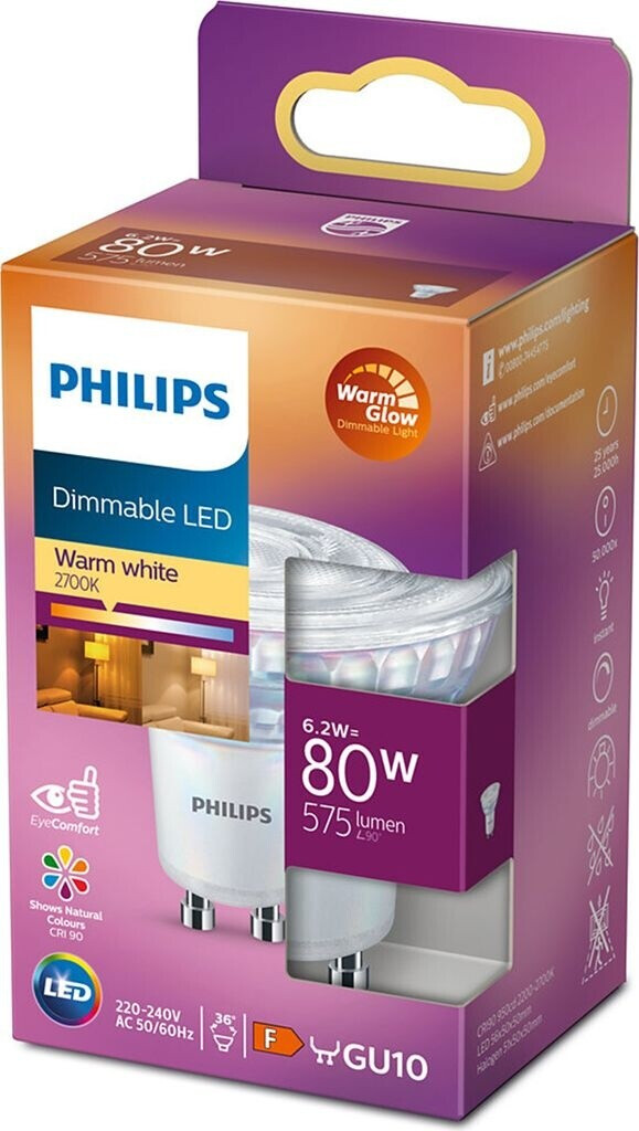 Philips LED Spot 6, 2 W - 80 W, GU10 (929002065903) au meilleur prix sur