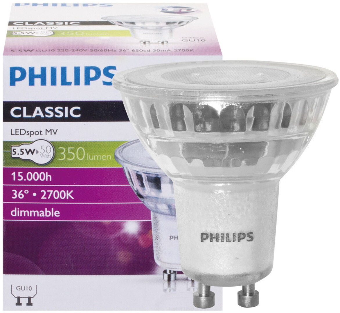 PHILIPS COREPRO LED GU10 5W 36D DIMMABLE 3000K