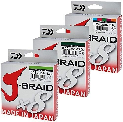 Daiwa j-braid x8 dark green 0,16mm 300m 9Kg